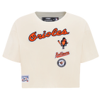 MLB BALTIMORE ORIOLES RETRO CLASSIC HAUT À COUPE CARRÉE POUR FEMME (COQUILLE D'ŒUF)
