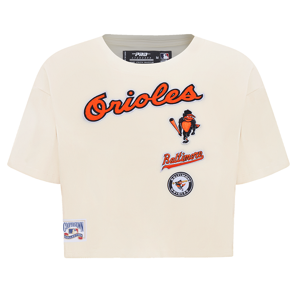 MLB BALTIMORE ORIOLES RETRO CLASSIC HAUT À COUPE CARRÉE POUR FEMME (COQUILLE D'ŒUF)