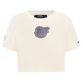 MLB BALTIMORE ORIOLES REVERSE FRENCH TERRY WOMEN'S SINGLE JERSEY BOXY TOP (EGGSHELL)