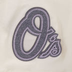 MLB BALTIMORE ORIOLES REVERSE FRENCH TERRY WOMEN'S SINGLE JERSEY BOXY TOP (EGGSHELL)