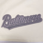 MLB BALTIMORE ORIOLES REVERSE FRENCH TERRY WOMEN'S SINGLE JERSEY BOXY TOP (EGGSHELL)