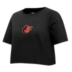 MLB BALTIMORE ORIOLES WINGSPAN T-SHIRT EN JERSEY SIMPLE À COUPE CARRÉE POUR FEMME (NOIR)