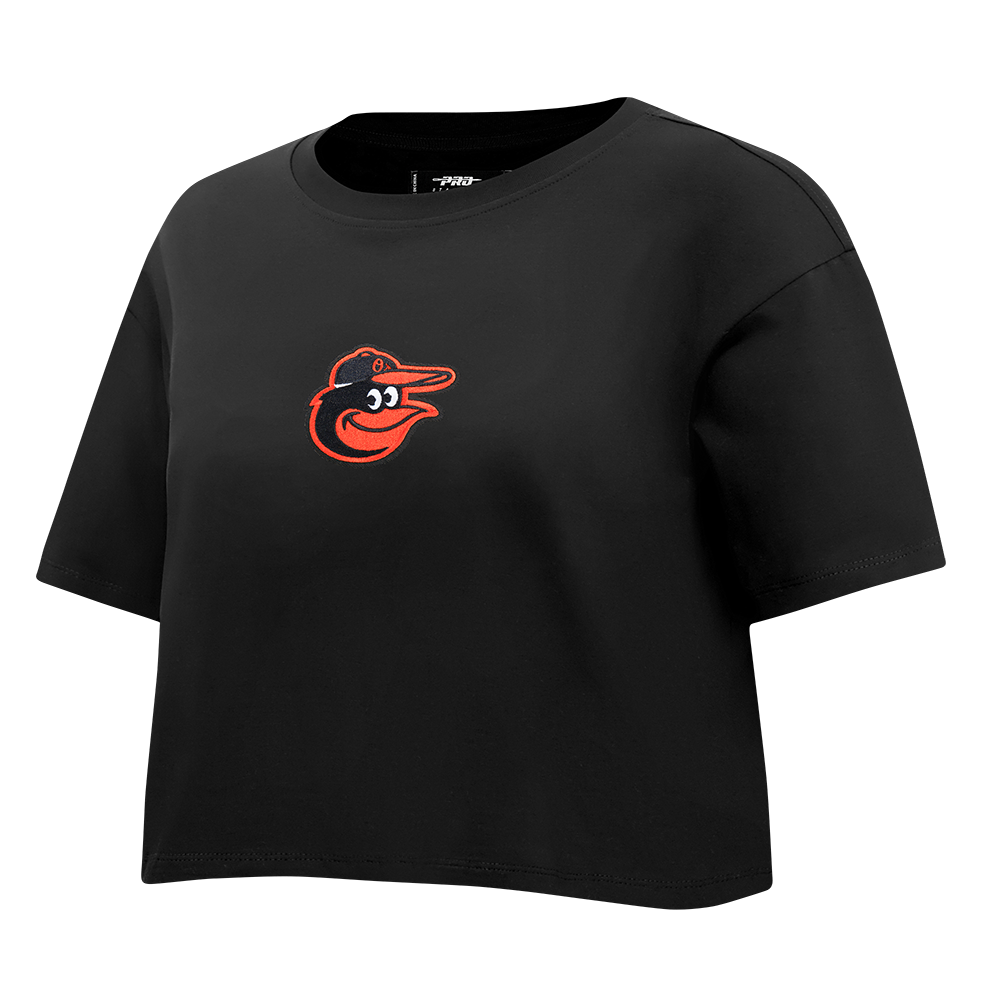 MLB BALTIMORE ORIOLES WINGSPAN T-SHIRT EN JERSEY SIMPLE À COUPE CARRÉE POUR FEMME (NOIR)