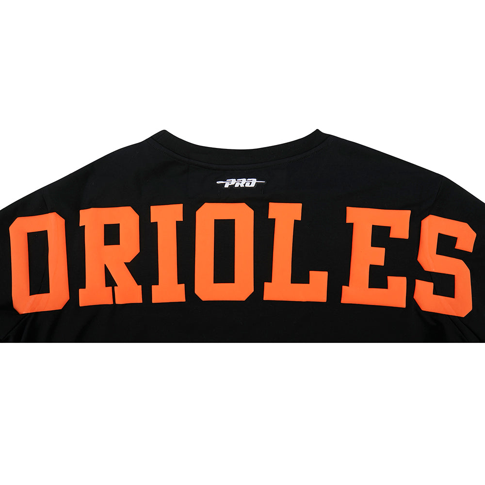 MLB BALTIMORE ORIOLES WINGSPAN T-SHIRT EN JERSEY SIMPLE À COUPE CARRÉE POUR FEMME (NOIR)