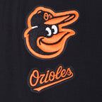 MLB BALTIMORE ORIOLES CLASSIC CHENILLE HAUT EN JERSEY SIMPLE À COUPE CARRÉE POUR FEMME (NOIR)