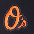 MLB BALTIMORE ORIOLES CLASSIC CHENILLE HAUT EN JERSEY SIMPLE À COUPE CARRÉE POUR FEMME (NOIR)