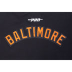 MLB BALTIMORE ORIOLES CLASSIC CHENILLE HAUT EN JERSEY SIMPLE À COUPE CARRÉE POUR FEMME (NOIR)