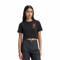 MLB BALTIMORE ORIOLES CLASSIC CHENILLE HAUT EN JERSEY SIMPLE À COUPE CARRÉE POUR FEMME (NOIR)