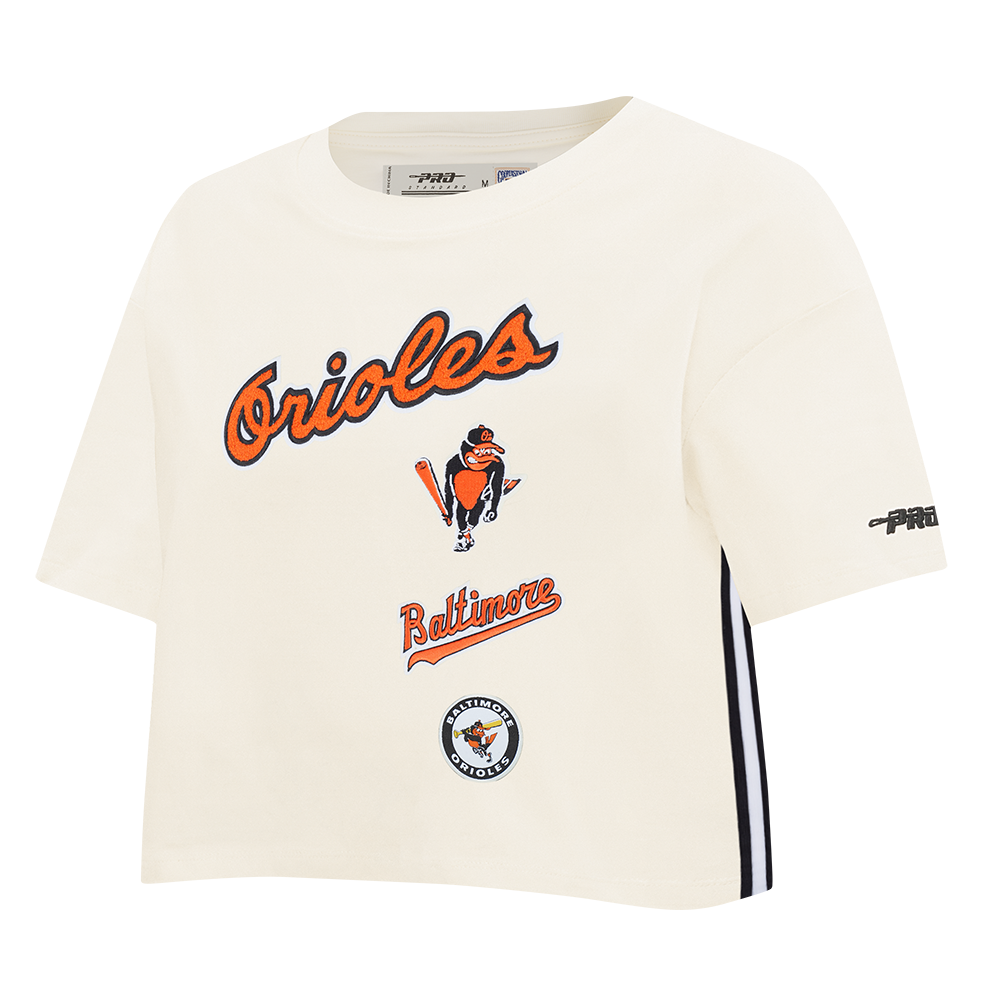 MLB BALTIMORE ORIOLES  RETRO CLASSIC WOMEN'S SJ BOXY TOP (EGGSHELL)