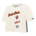MLB BALTIMORE ORIOLES  RETRO CLASSIC WOMEN'S SJ BOXY TOP (EGGSHELL)