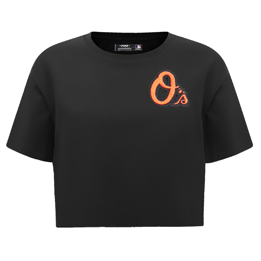 MLB BALTIMORE ORIOLES CLASSIC WOMEN'S SINGLE JERSEY BOXY TOP (BLACK)