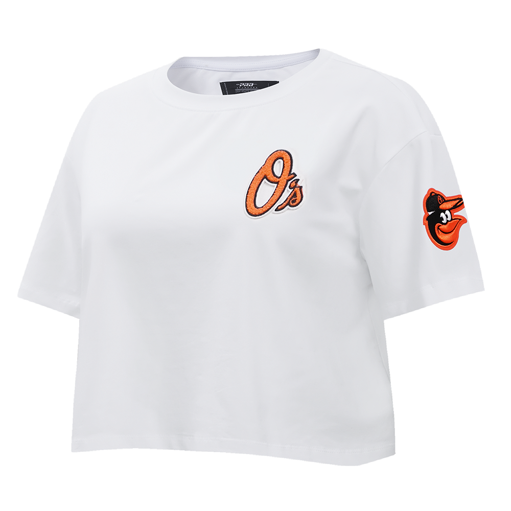 MLB BALTIMORE ORIOLES CLASSIC WOMEN'S BOXY TOP (WHITE)