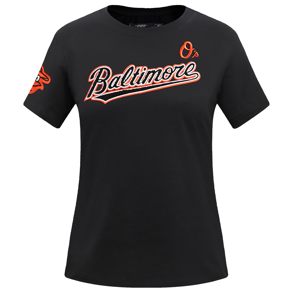 MLB BALTIMORE ORIOLES CLASSIC HAUT AJUSTÉ À MANCHES COURTES POUR FEMME (NOIR)