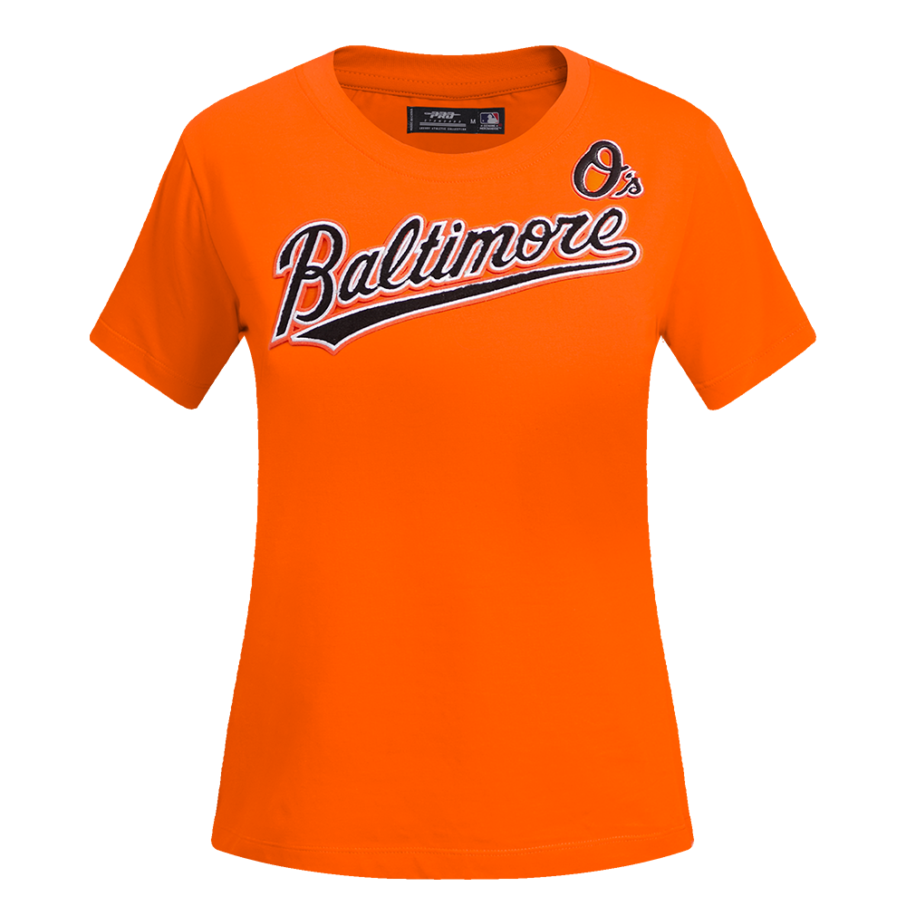 MLB BALTIMORE ORIOLES CLASSIC HAUT AJUSTÉ À MANCHES COURTES POUR FEMME (ORANGE)