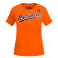 MLB BALTIMORE ORIOLES CLASSIC HAUT AJUSTÉ À MANCHES COURTES POUR FEMME (ORANGE)