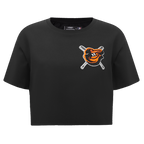 MLB BALTIMORE ORIOLES HAUT MASHUP À COUPE CARRÉE POUR FEMME (NOIR)