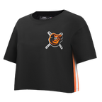 MLB BALTIMORE ORIOLES HAUT MASHUP À COUPE CARRÉE POUR FEMME (NOIR)