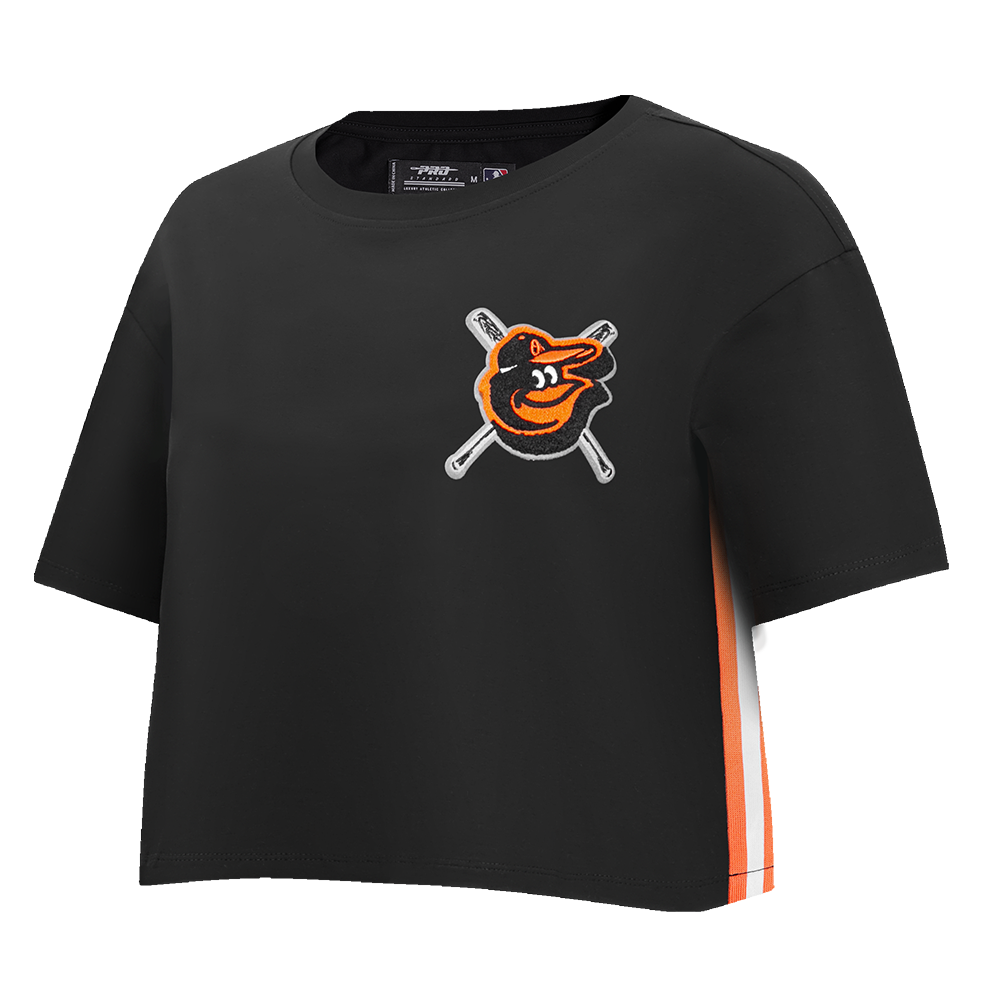 MLB BALTIMORE ORIOLES MASHUP WOMEN'S BOXY TOP (BLACK)