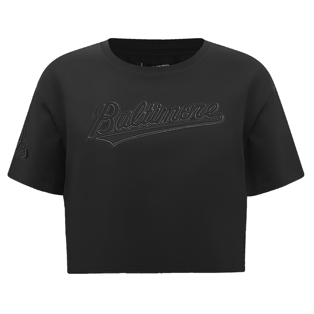 MLB BALTIMORE ORIOLES NEUTRAL WOMEN'S BOXY TOP (BLACK)