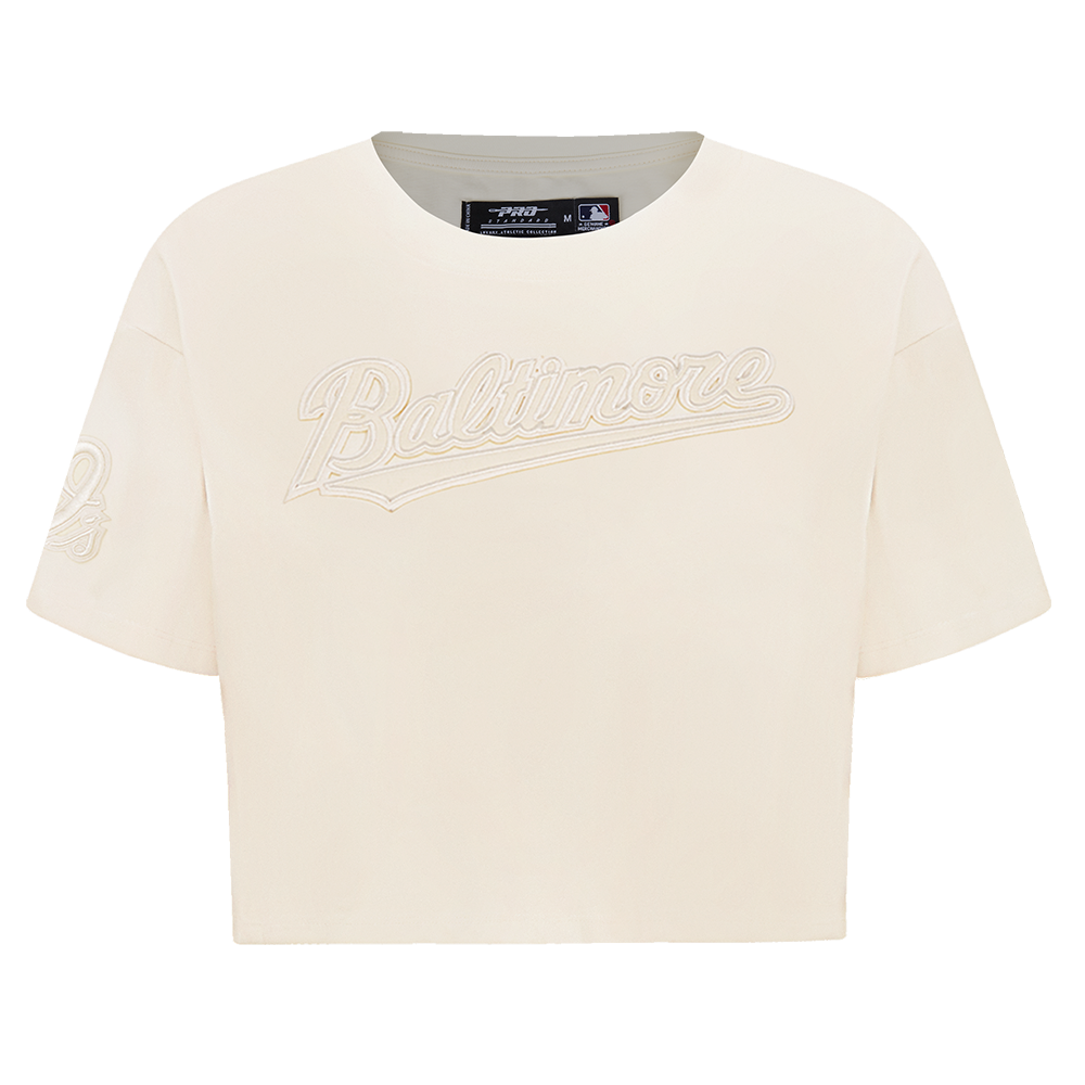 MLB BALTIMORE ORIOLES NEUTRAL WOMEN'S BOXY TOP (EGGSHELL)