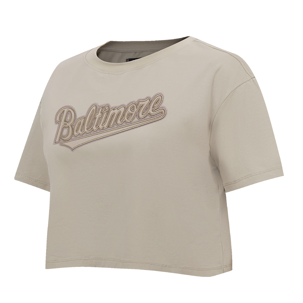 MLB BALTIMORE ORIOLES NEUTRAL WOMEN'S BOXY TOP (TAUPE)