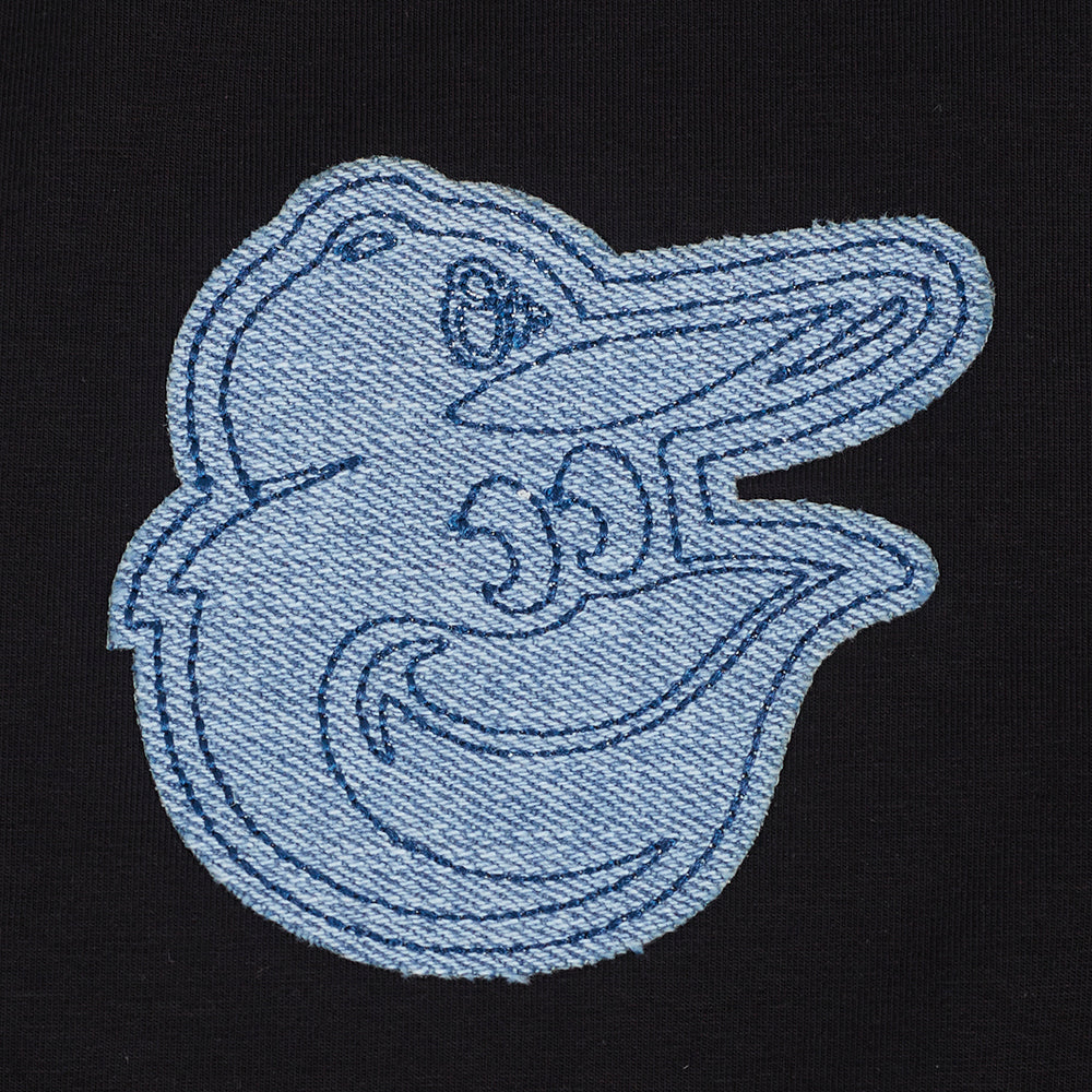MLB BALTIMORE ORIOLES VARSITY BLUES HAUT À COUPE CARRÉE POUR FEMME (NOIR)