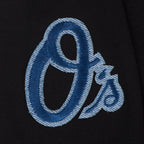 MLB BALTIMORE ORIOLES VARSITY BLUES HAUT À COUPE CARRÉE POUR FEMME (NOIR)