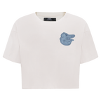 MLB BALTIMORE ORIOLES VARSITY BLUES WOMEN'S BOXY TOP (LINEN)