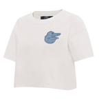 MLB BALTIMORE ORIOLES VARSITY BLUES WOMEN'S BOXY TOP (LINEN)