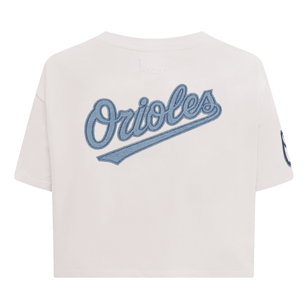 MLB BALTIMORE ORIOLES VARSITY BLUES WOMEN'S BOXY TOP (LINEN)