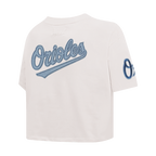 MLB BALTIMORE ORIOLES VARSITY BLUES WOMEN'S BOXY TOP (LINEN)