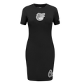 MLB BALTIMORE ORIOLES REVERSE FRENCH TERRY WOMEN'S BODYCON DRESS (BLACK)