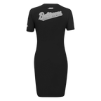MLB BALTIMORE ORIOLES REVERSE FRENCH TERRY WOMEN'S BODYCON DRESS (BLACK)