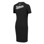 MLB BALTIMORE ORIOLES REVERSE FRENCH TERRY WOMEN'S BODYCON DRESS (BLACK)