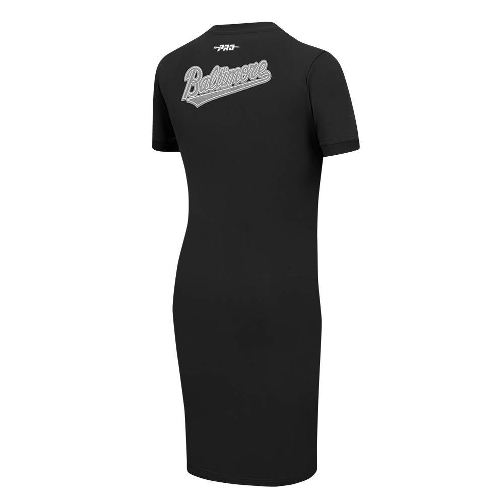 MLB BALTIMORE ORIOLES REVERSE FRENCH TERRY WOMEN'S BODYCON DRESS (BLACK)