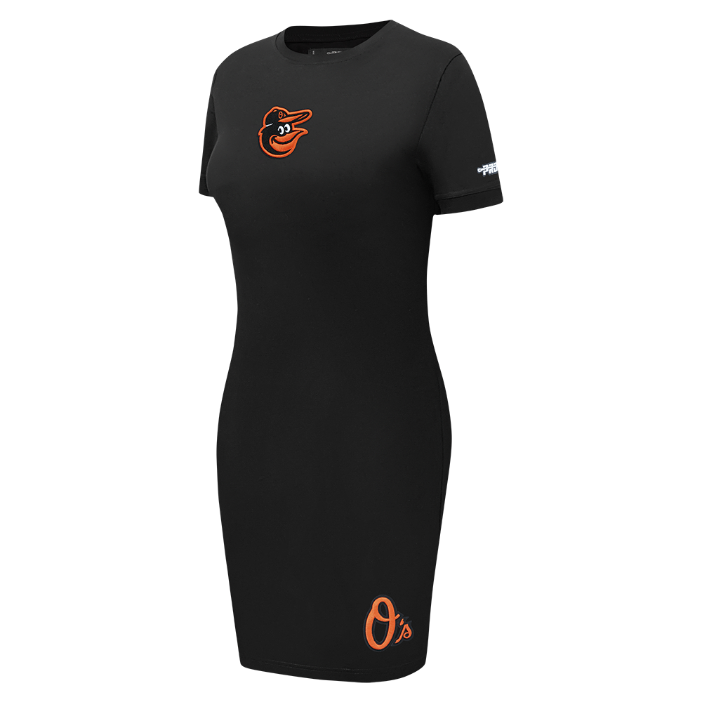 MLB BALTIMORE ORIOLES CLASSIC CHENILLE WOMEN'S BODYCON DRESS (BLACK)