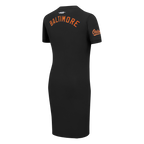 MLB BALTIMORE ORIOLES CLASSIC CHENILLE WOMEN'S BODYCON DRESS (BLACK)