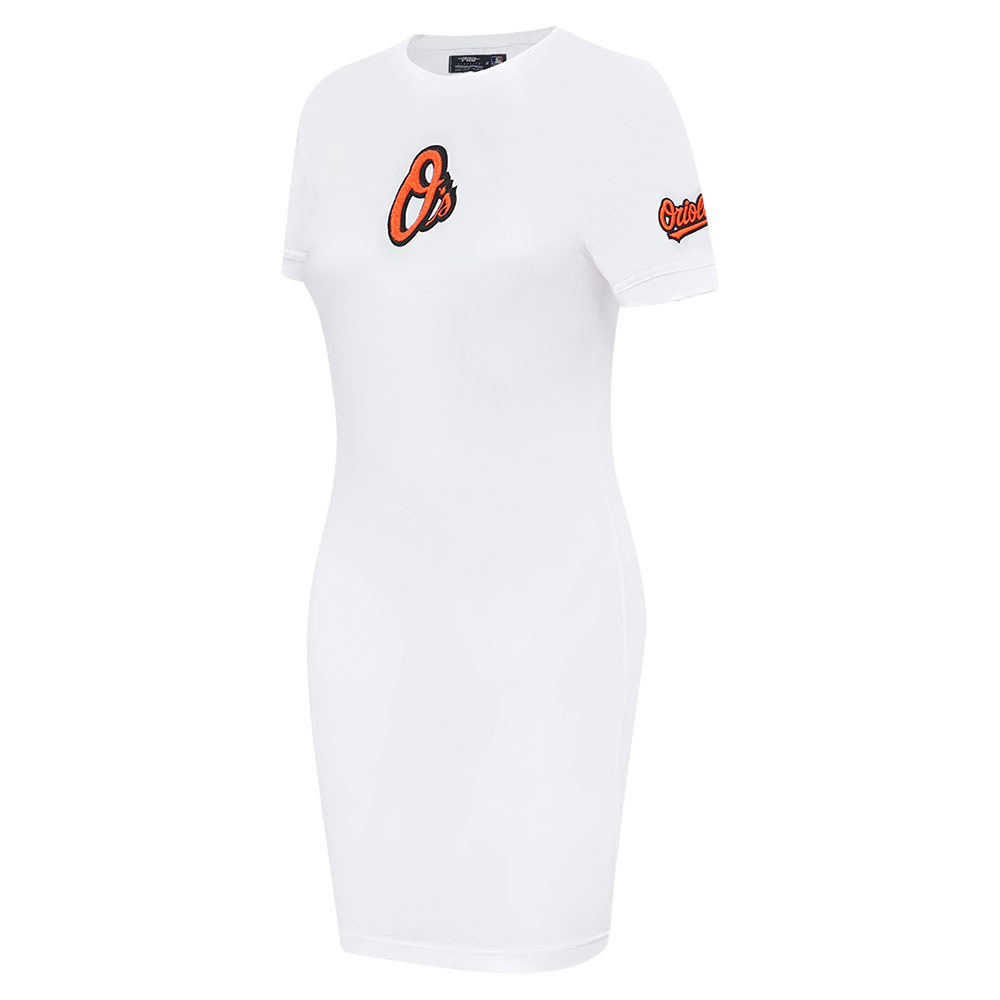 MLB BALTIMORE ORIOLES CLASSIC WOMEN'S BODYCON DRESS (WHITE)