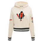 MLB BALTIMORE ORIOLES RETRO CLASSIC CHANDAIL À CAPUCHON COURT CÔTELÉ POUR FEMME (COQUILLE D'ŒUF/NOIR)