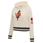 MLB BALTIMORE ORIOLES RETRO CLASSIC CHANDAIL À CAPUCHON COURT CÔTELÉ POUR FEMME (COQUILLE D'ŒUF/NOIR)