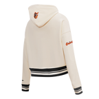 MLB BALTIMORE ORIOLES RETRO CLASSIC CHANDAIL À CAPUCHON COURT CÔTELÉ POUR FEMME (COQUILLE D'ŒUF/NOIR)