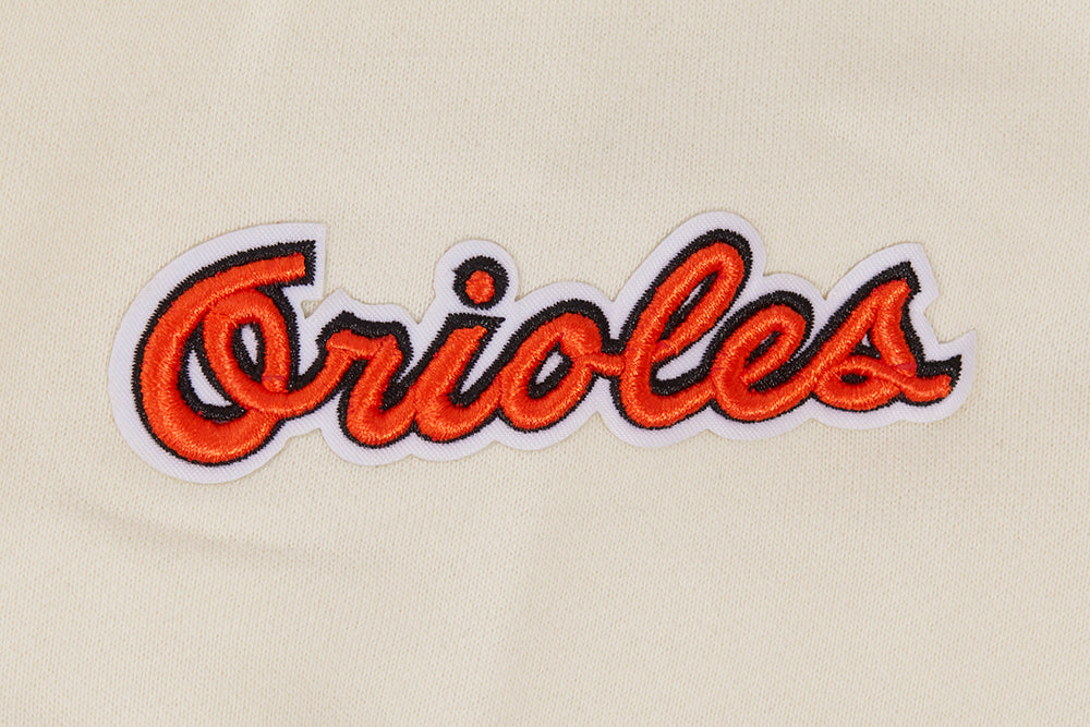MLB BALTIMORE ORIOLES RETRO CLASSIC CHANDAIL À CAPUCHON COURT CÔTELÉ POUR FEMME (COQUILLE D'ŒUF/NOIR)