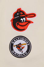 MLB BALTIMORE ORIOLES RETRO CLASSIC CHANDAIL À CAPUCHON COURT CÔTELÉ POUR FEMME (COQUILLE D'ŒUF/NOIR)