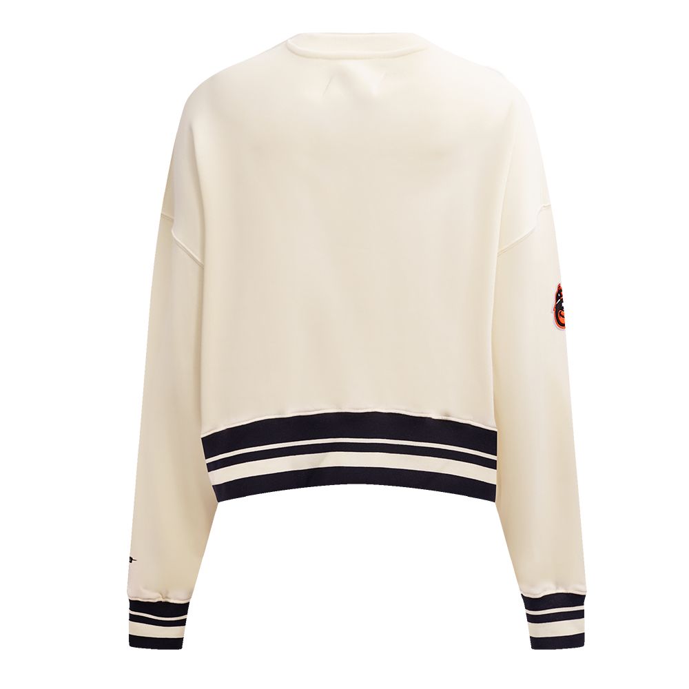 MLB BALTIMORE ORIOLES RETRO CLASSIC CHANDAIL À COL ROND CÔTELÉ POUR FEMME (COQUILLE D'ŒUF/NOIR)