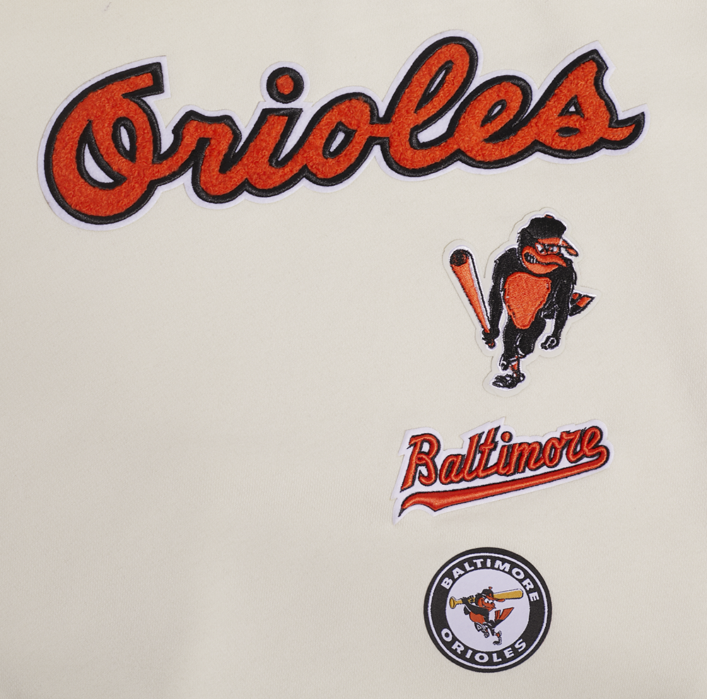 MLB BALTIMORE ORIOLES RETRO CLASSIC CHANDAIL À COL ROND CÔTELÉ POUR FEMME (COQUILLE D'ŒUF/NOIR)