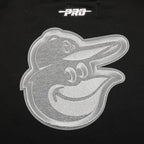 MLB BALTIMORE ORIOLES REVERSE FRENCH TERRY WOMEN'S FLEECE CREWNECK (BLACK)