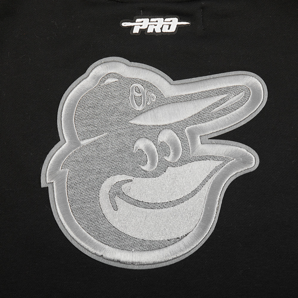 MLB BALTIMORE ORIOLES REVERSE FRENCH TERRY WOMEN'S FLEECE CREWNECK (BLACK)