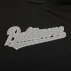 MLB BALTIMORE ORIOLES REVERSE FRENCH TERRY WOMEN'S FLEECE CREWNECK (BLACK)