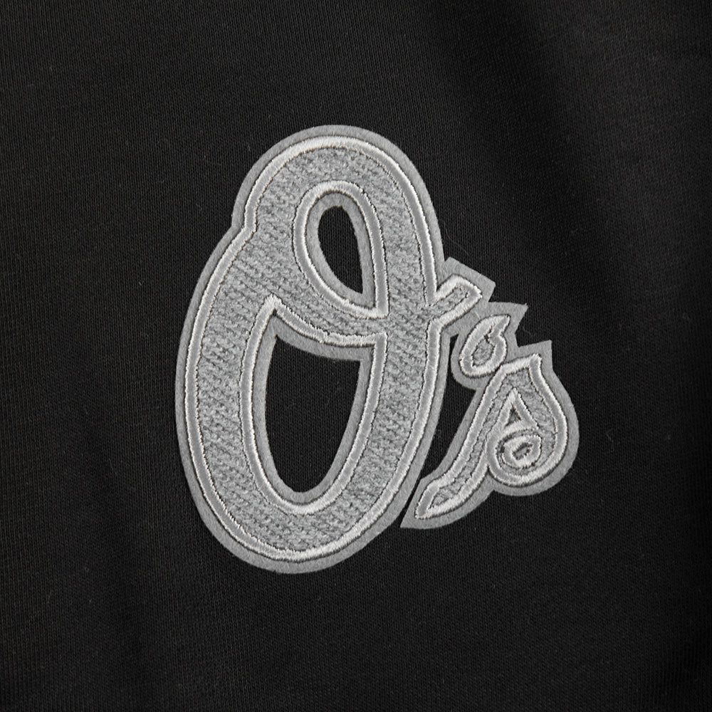 MLB BALTIMORE ORIOLES REVERSE FRENCH TERRY WOMEN'S FLEECE CREWNECK (BLACK)