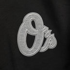 MLB BALTIMORE ORIOLES REVERSE FRENCH TERRY WOMEN'S FLEECE CREWNECK (BLACK)